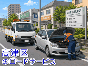高津区でのバッテリー上がり救援