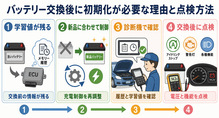 バッテリー交換後に初期化作業が必要な充電制御車がある理由と点検方法