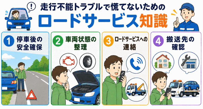 走行不能トラブル時のロードサービス知識