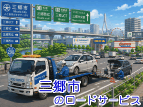 三郷市のレッカー／ロードサービス